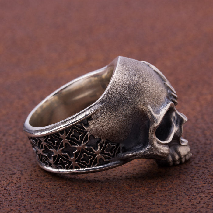 Flaming Skull Ring 925 Silber