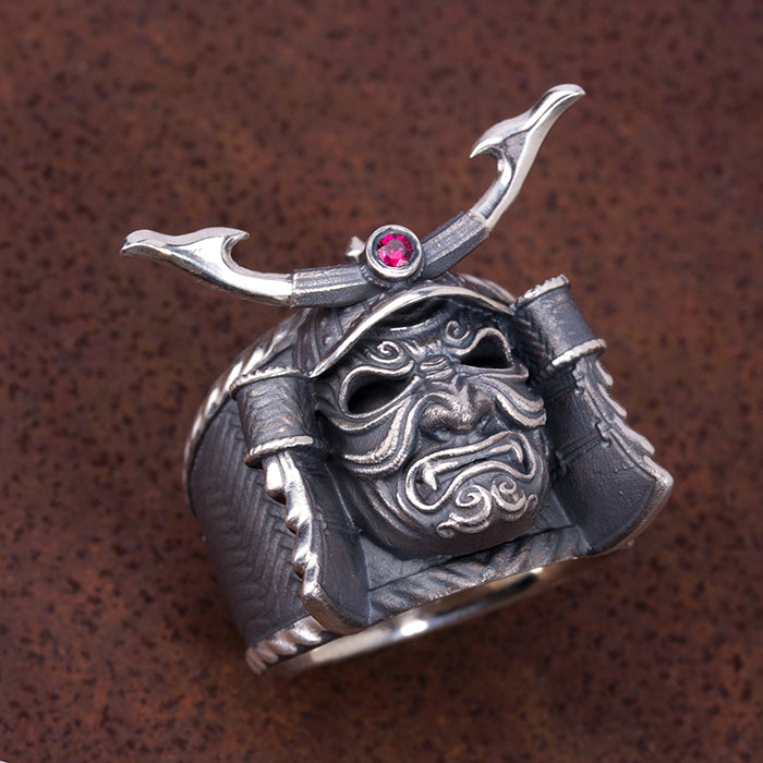 Samurai Ring aus 925 Silber Bikerschmuck